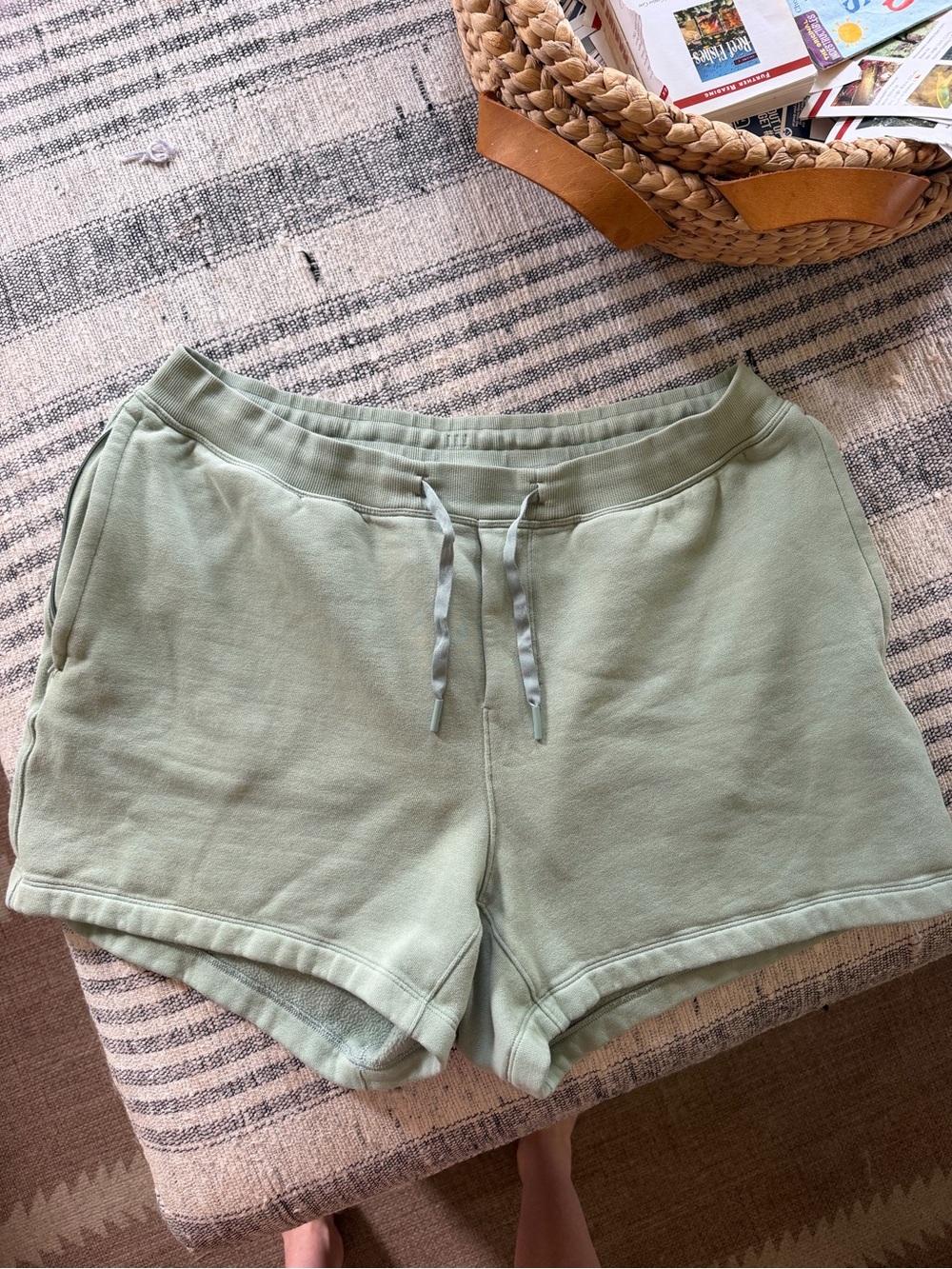 Everyday Comfort Mens Drawstring Sweat Shorts - Sage Green